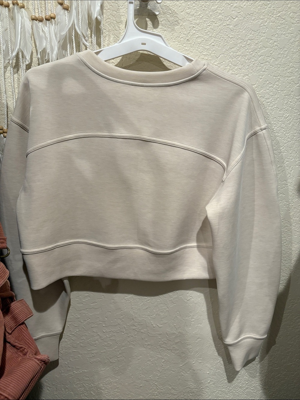 lululemon athletica Cropped Crew Sweatshirt - Cream - Picture 7 of 8